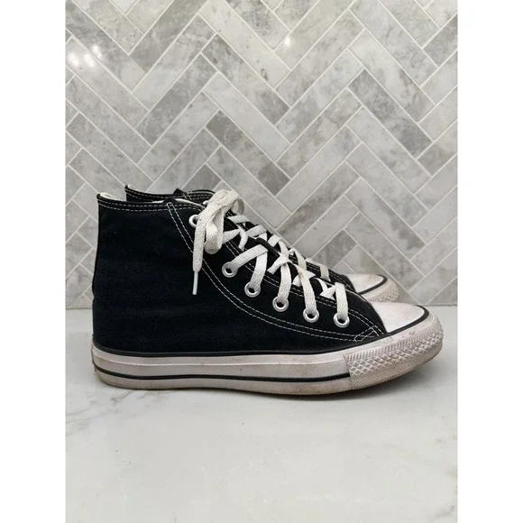 Converse Chuck Taylor All Star Hi High Top Shoes Sneakers Black Womens 7.5 M9160 - Picture 2 of 8